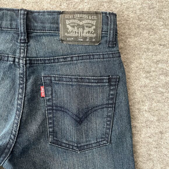 Levi’s 511 Slim Fit Youth Jeans Size 14 Reg W27 L29 Dark Wash  26x27 - Picture 1 of 15